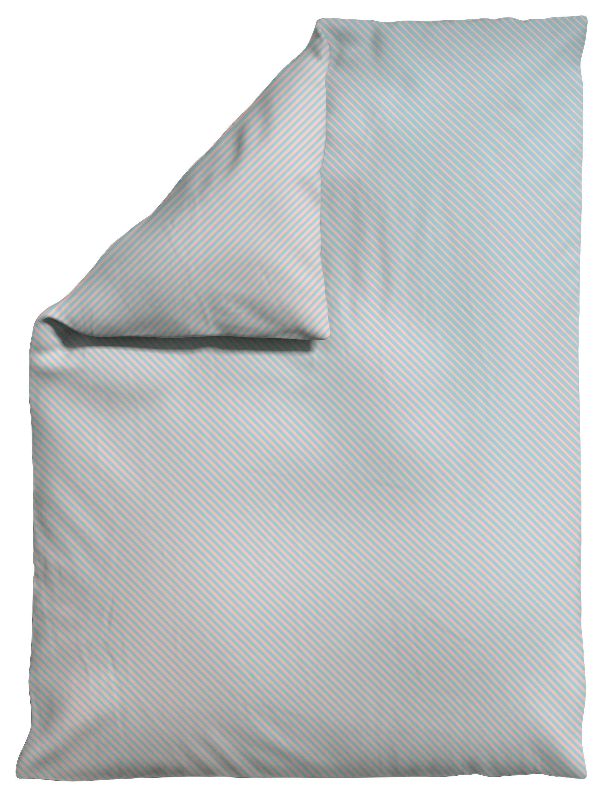 Schlafgut Bettdeckenbezug Woven Satin Fade Rosa, Hellblau 155x220 cm