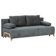 SCHLAFSOFA  in Flachgewebe Dunkelgrau  - Dunkelgrau/Buchefarben, KONVENTIONELL, Holz/Textil (204/75/100cm) - Carryhome