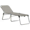 DREIBEINLIEGE 58/42/190 cm  - Taupe/Alufarben, Design, Textil/Metall (58/42/190cm) - FIAM