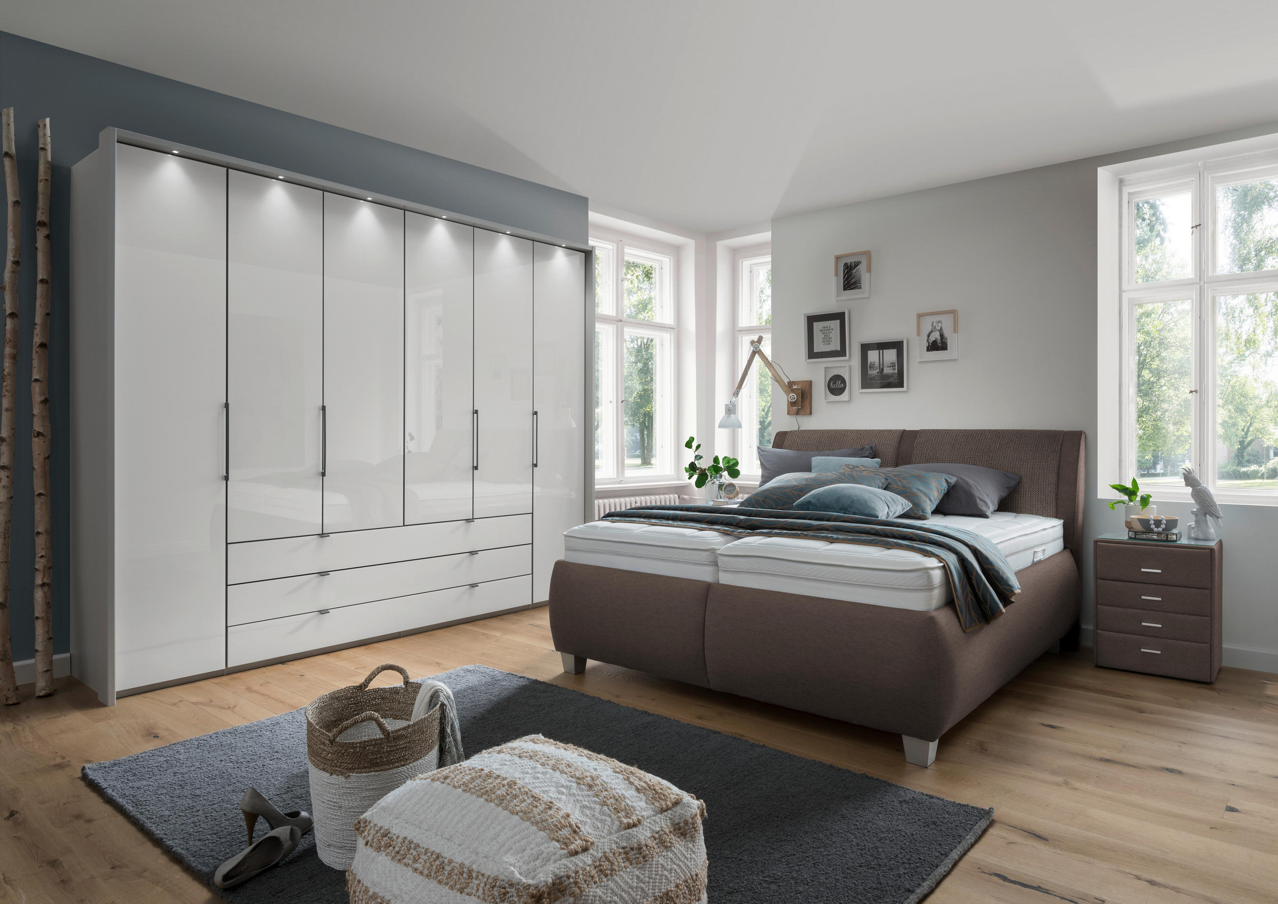 POLSTERBETT 160/200 cm  in Dunkelbraun  - Weiss/Dunkelbraun, Design, Holzwerkstoff/Kunststoff (160/200cm) - Beldomo - Sleep