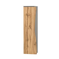MIDISCHRANK 30/130/35 cm  - Eiche Wotan/Silberfarben, Natur, Holzwerkstoff/Kunststoff (30/130/35cm) - Xora