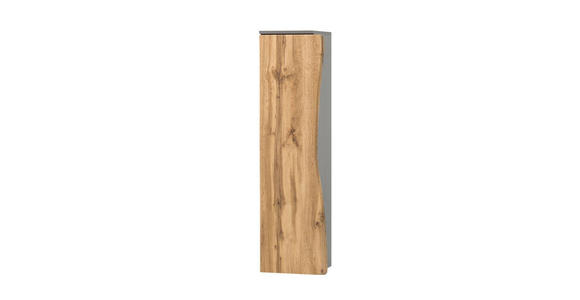 MIDISCHRANK 30/130/35 cm  - Eiche Wotan/Silberfarben, Natur, Holzwerkstoff/Kunststoff (30/130/35cm) - Xora