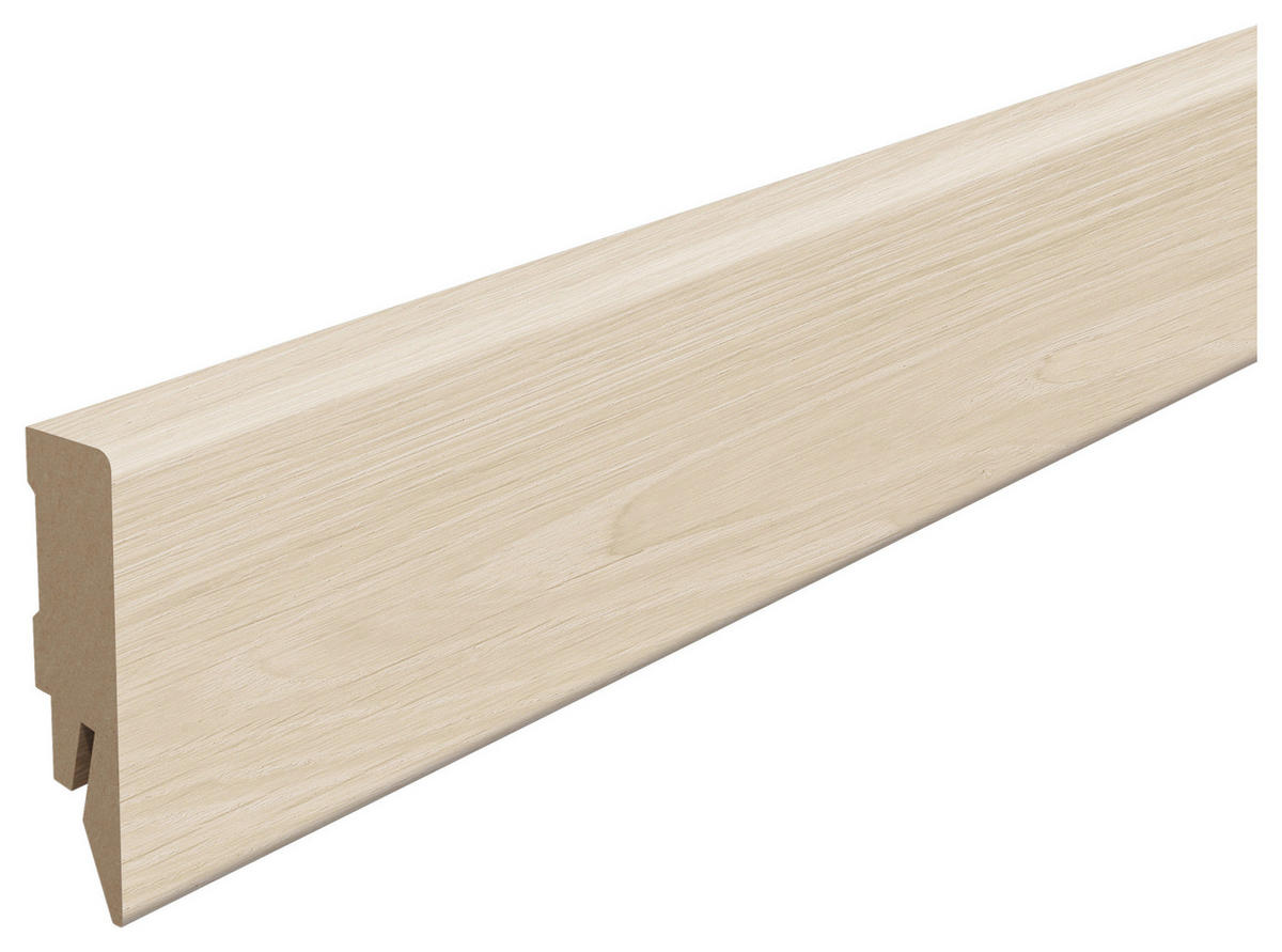 SOCKELLEISTE Eiche weiss Weiß  - Weiß, KONVENTIONELL, Holzwerkstoff (240/1.4/5.8cm) - Egger Holzwerkstoffe