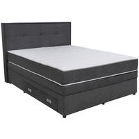 BOXSPRING KREVET 160/200 cm     tamno siva  - tamno siva/crna, Moderno, drvni materijal/tekstil (160/200cm) - Hom`in