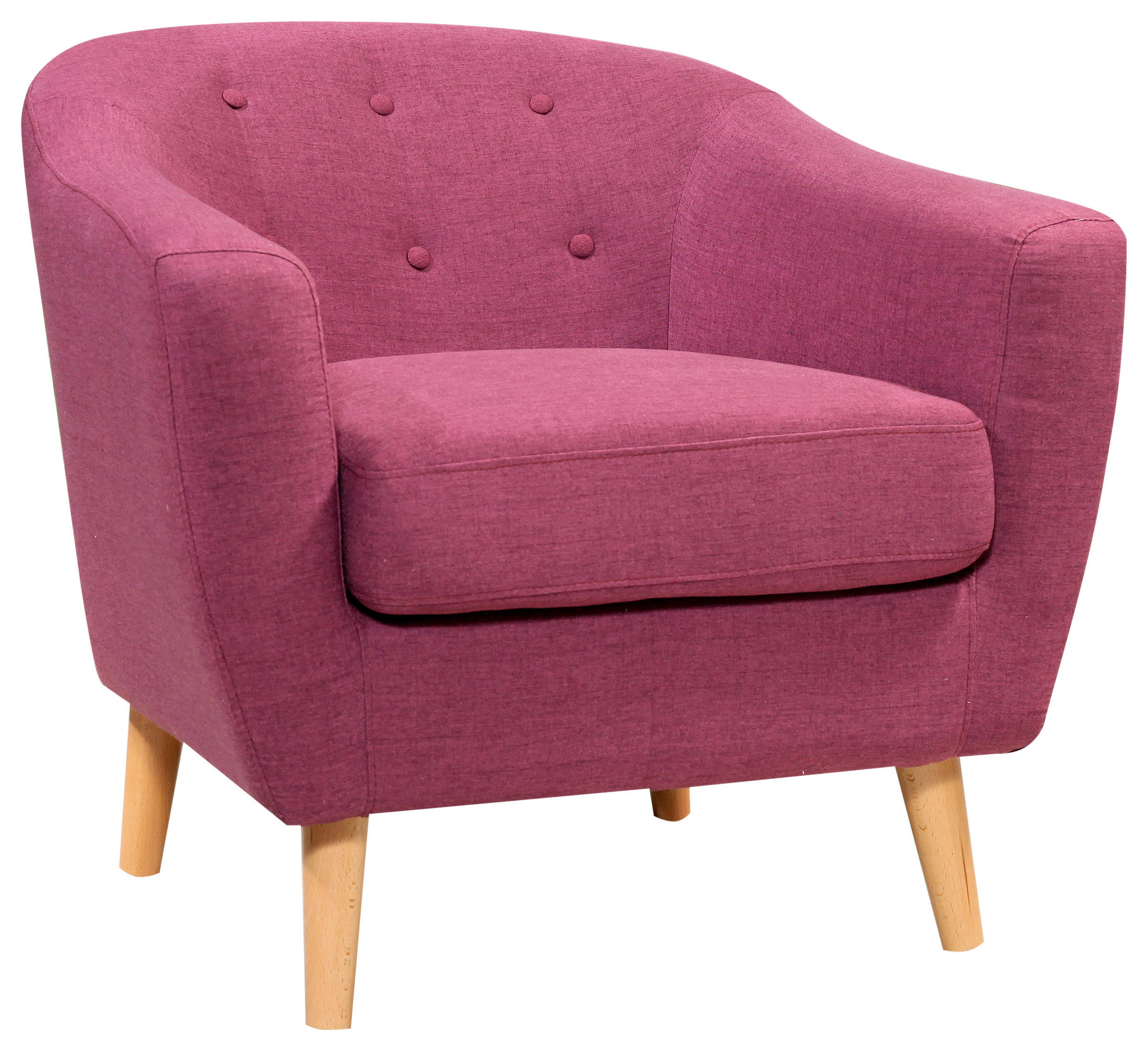 FOTELJ, vijolična les, tekstil - vijolična, Design, tekstil/les (81/74/75cm) - Ti'me
