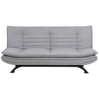 SCHLAFSOFA in Chenille Hellgrau  - Hellgrau/Schwarz, Design, Textil/Metall (196/91/98cm) - MID.YOU