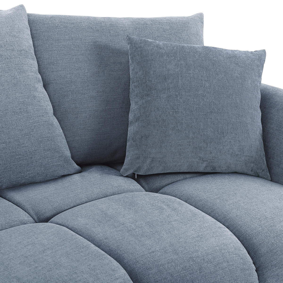 BIGSOFA in Flachgewebe Blau  - Blau/Schwarz, Konventionell, Holz/Textil (290/78/115cm) - Carryhome