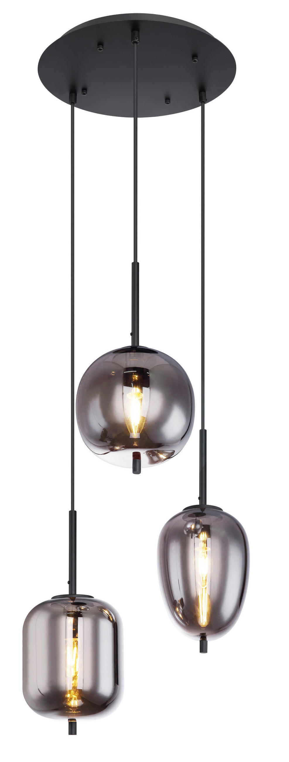 Globo Hängeleuchte Grau, Schwarz 120 cm