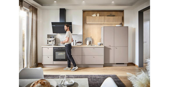 EINBAUKÜCHE   - Eichefarben/Grau, KONVENTIONELL, Holzwerkstoff - Xora