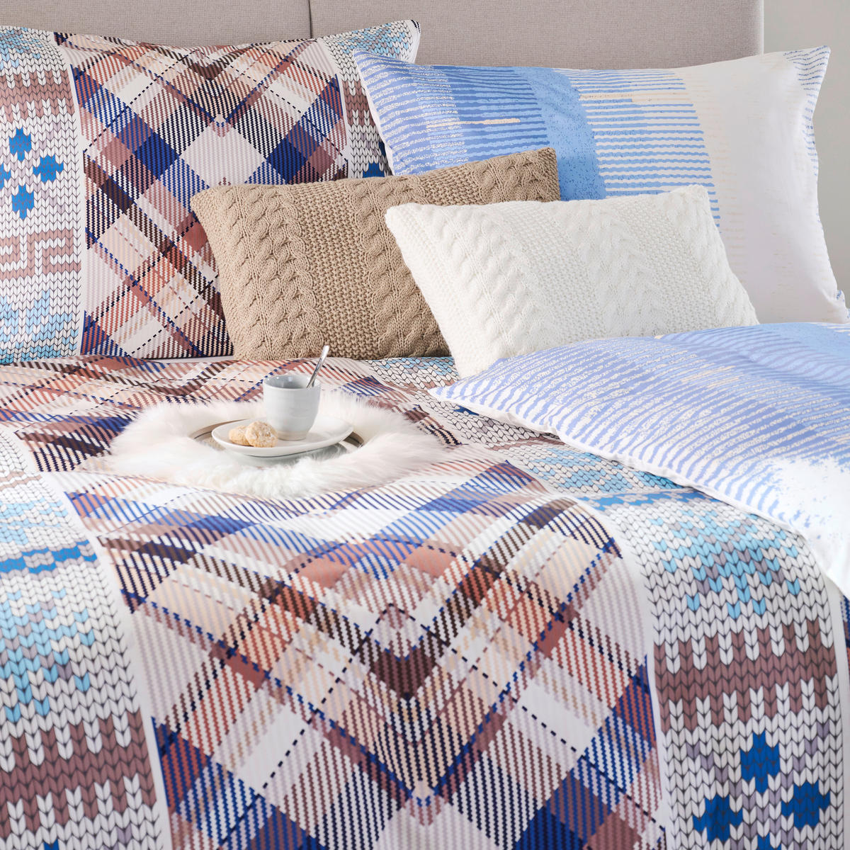 WENDEBETTWÄSCHE Satin 140/200 cm  - Multicolor, Textil (140/200cm) - Esposa