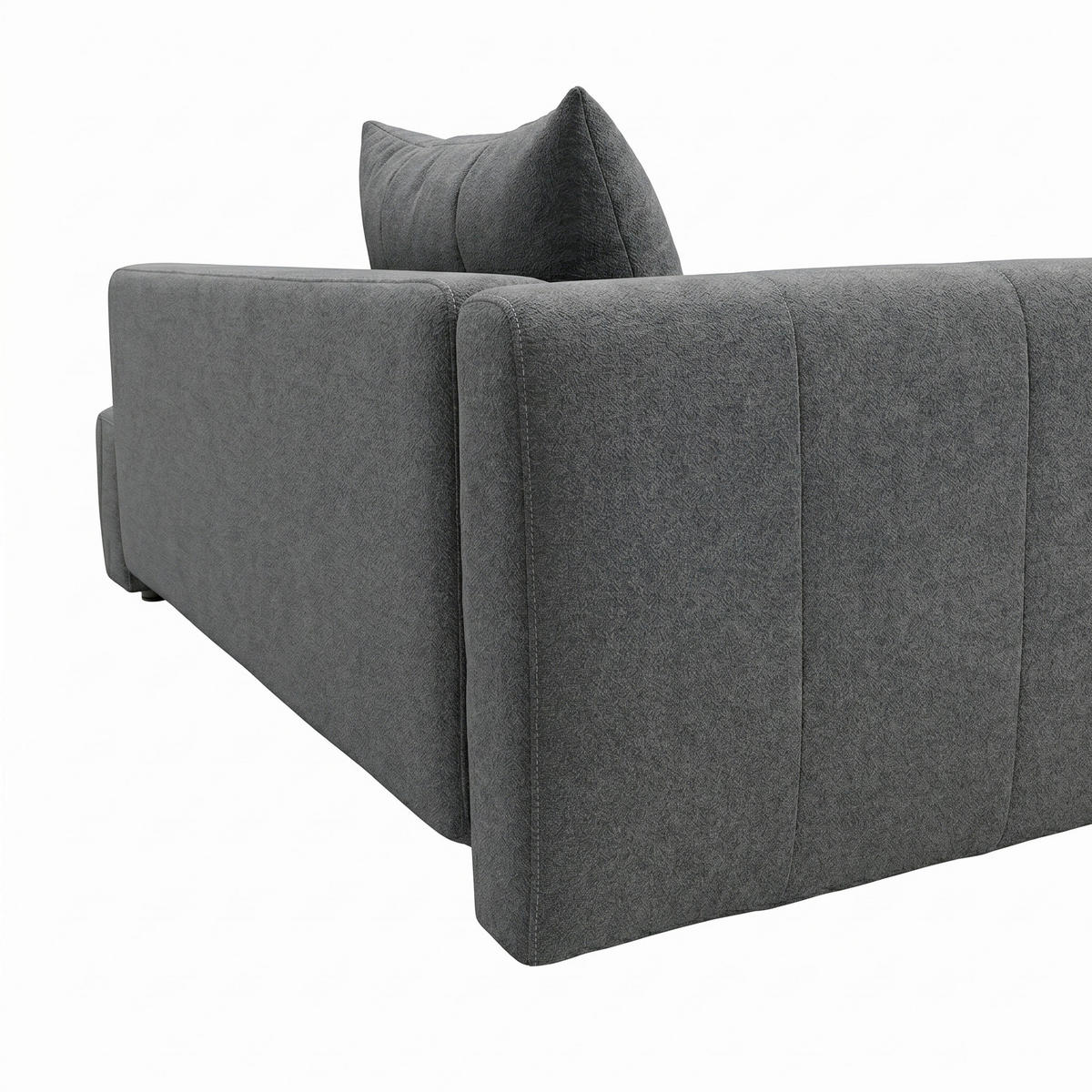 RÉCAMIERE HEVIA in Bouclé Grau  inkl.  - Schwarz/Grau, Design, Kunststoff/Textil (98/97/235cm) - MID.YOU