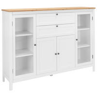 VYSOKÁ KOMODA, biela, farba duba, 160/120/40 cm - biela/farba duba, Konventionell, kov/kompozitné drevo (160/120/40cm) - MID.YOU