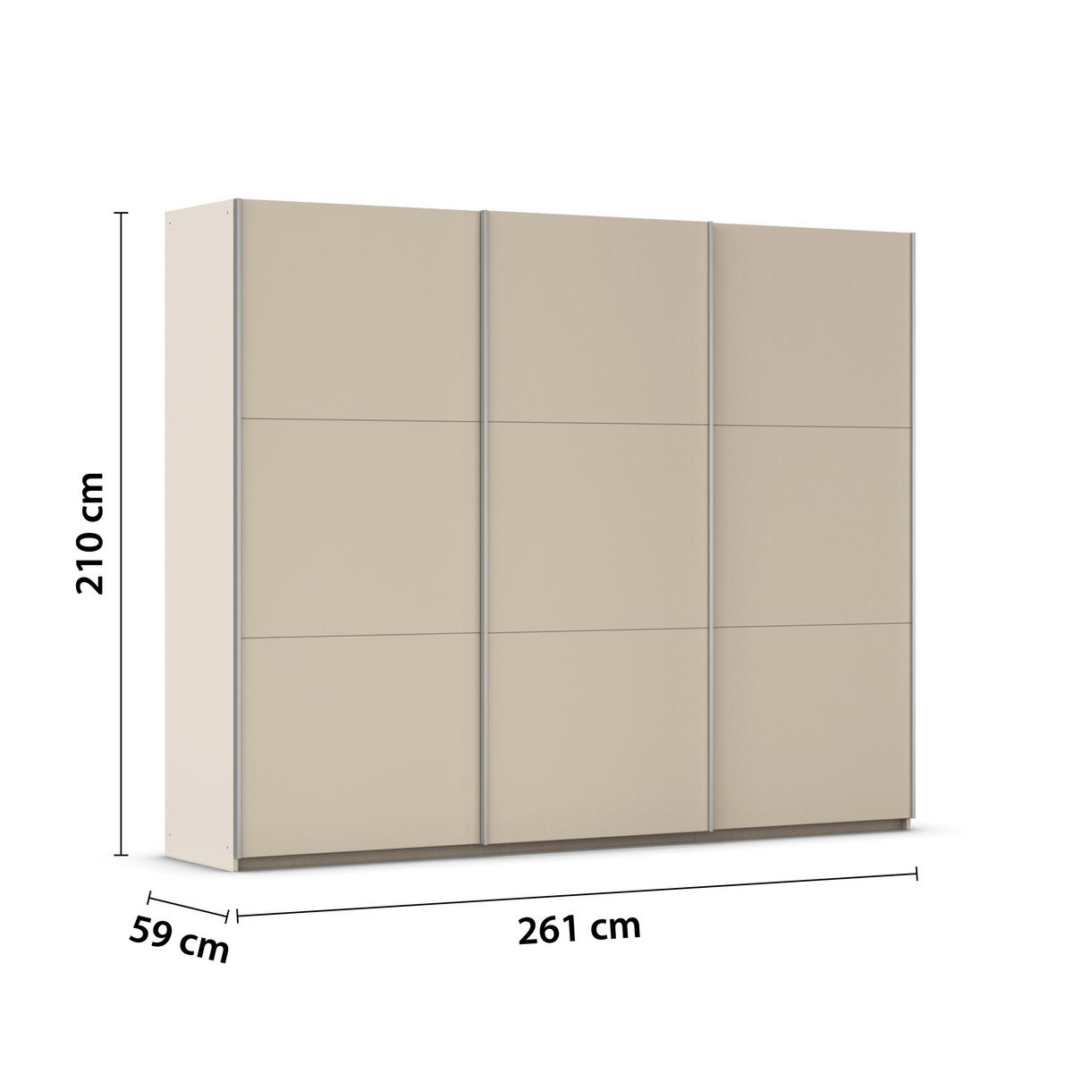 SCHWEBETÜRENSCHRANK Champagner  - Champagner, Trend, Holzwerkstoff/Metall (261/210/59cm) - Rauch Möbel