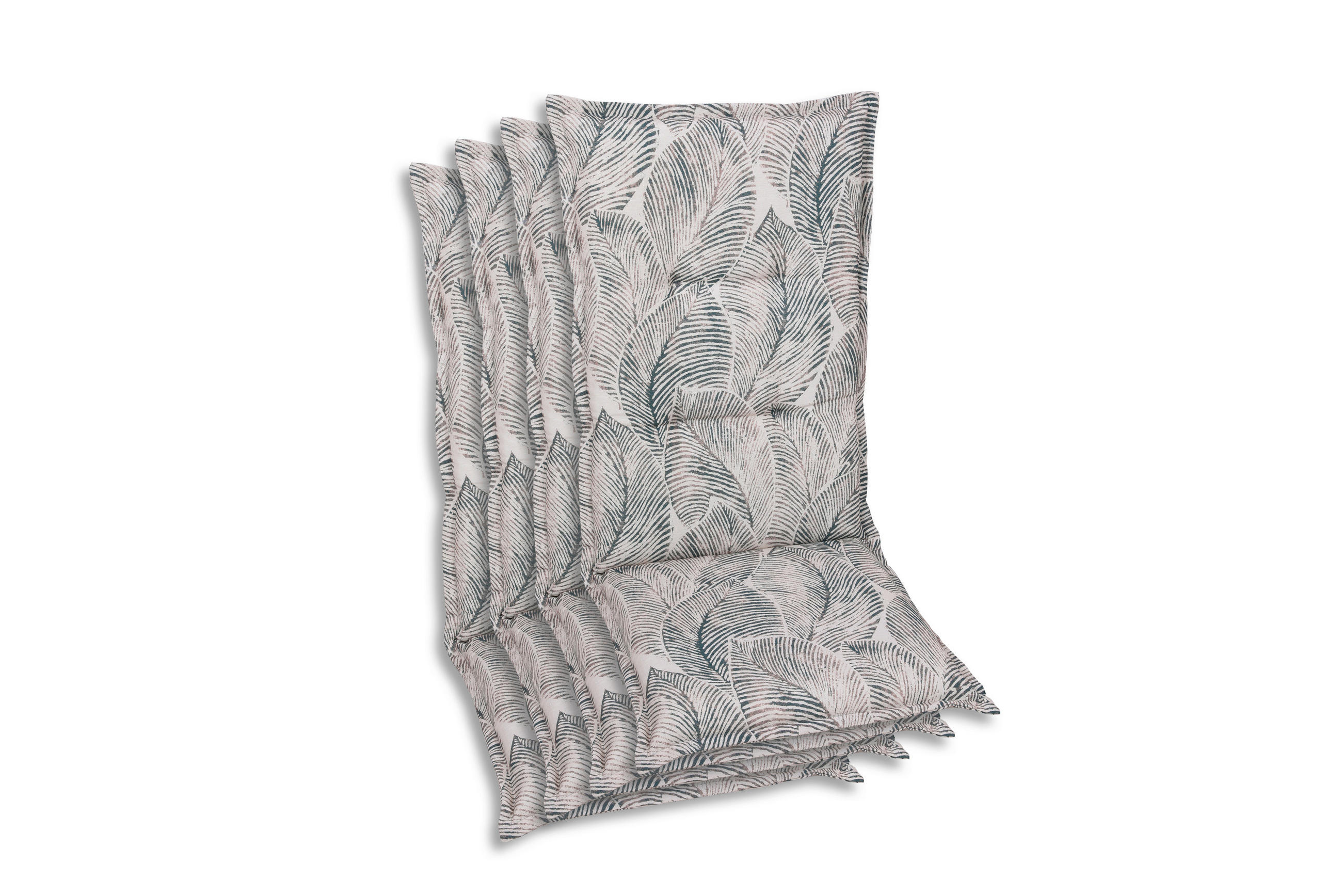 SESSELAUFLAGENSET Blätter  - Beige/Grau, Basics, Textil (50/7/120cm)