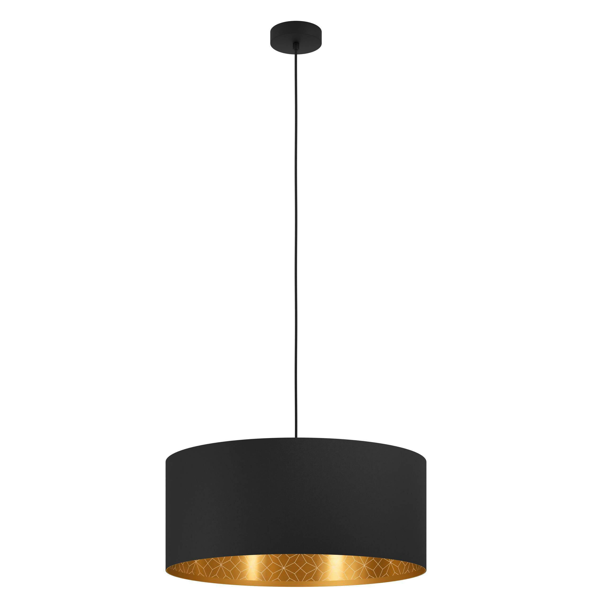 HÄNGELEUCHTE 53/110 cm  - Goldfarben/Schwarz, KONVENTIONELL, Textil/Metall (53/110cm) - Eglo