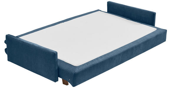SCHLAFSOFA Flachgewebe Blau - Blau/Eichefarben, KONVENTIONELL, Holz/Textil (220/85/98cm) - Carryhome