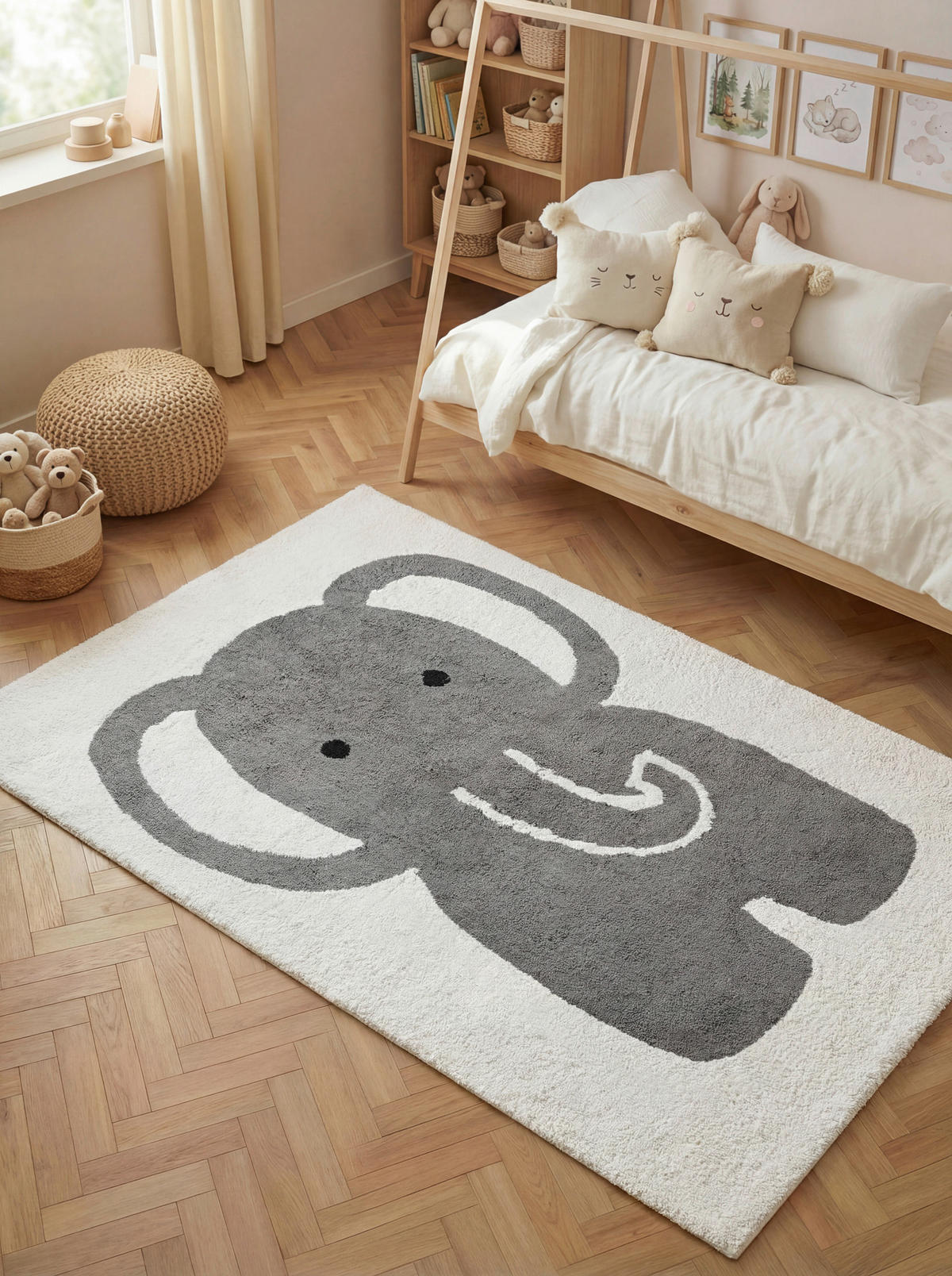 KINDERTEPPICH 140/200 cm Snuggle Emil  - Creme/Grau, Basics, Kunststoff/Textil (140/200cm) - Hanse Home