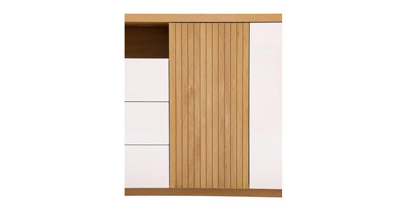 SIDEBOARD  in 162/82/40 cm  - Eichefarben/Weiß Hochglanz, KONVENTIONELL, Holzwerkstoff (162/82/40cm) - Xora