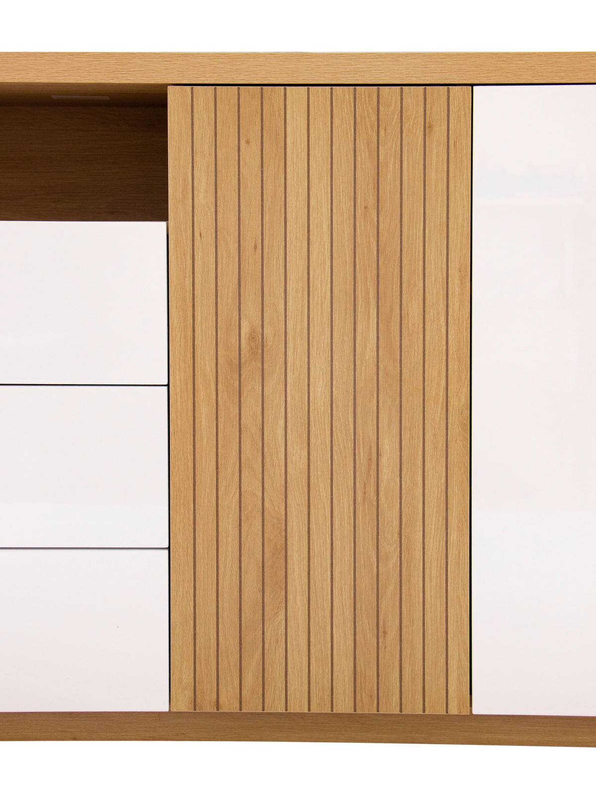 SIDEBOARD  in 162/82/40 cm  - Eichefarben/Weiß Hochglanz, KONVENTIONELL, Holzwerkstoff (162/82/40cm) - Xora