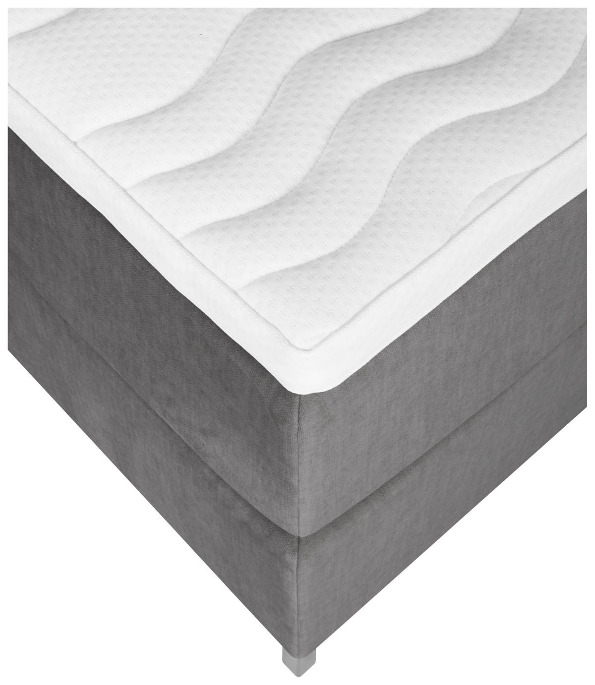 BOXSPRINGBETT 160/200 cm  in Grau  - Alufarben/Grau, MODERN, Textil (160/200cm) - MID.YOU