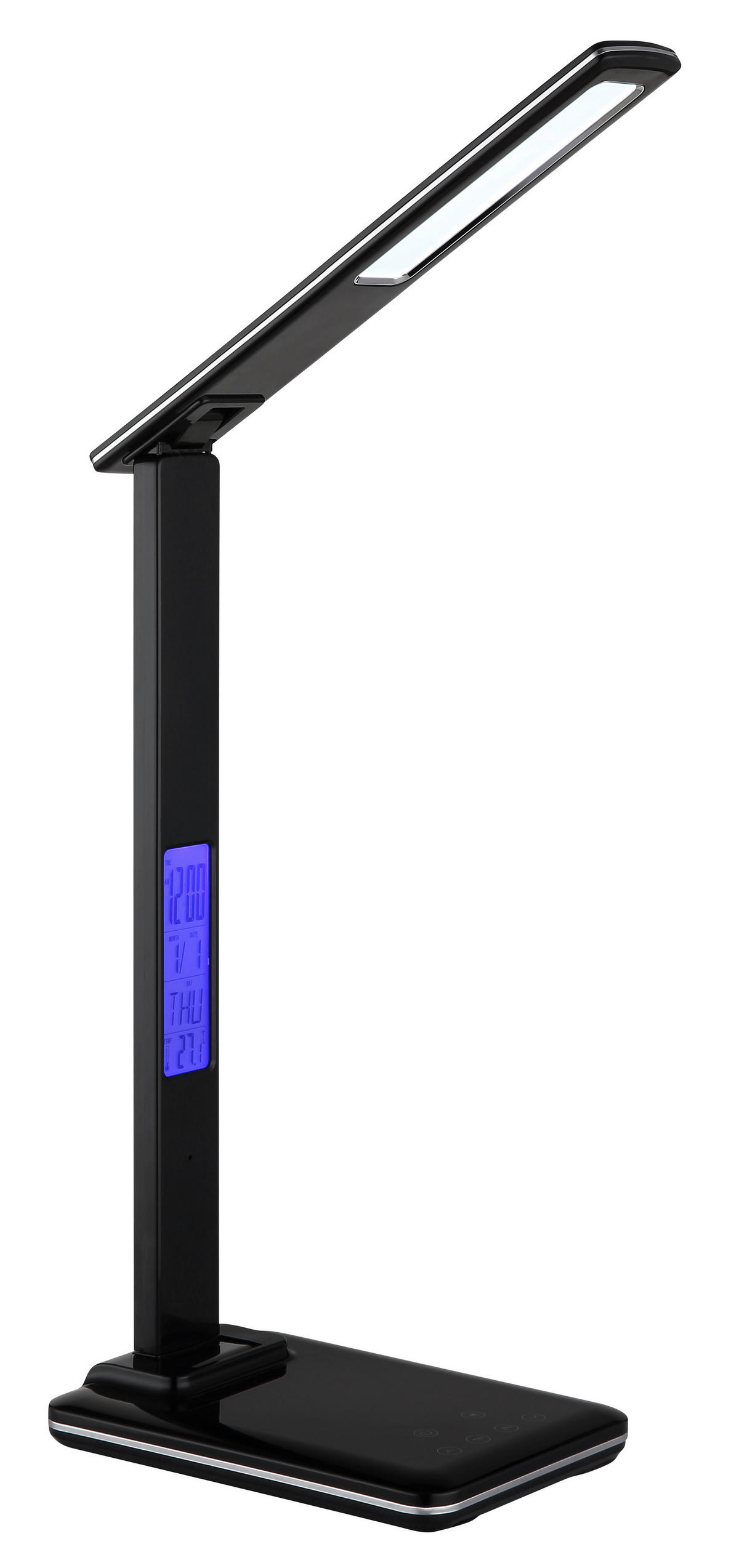 LED-TISCHLEUCHTE 28,5/37,5 cm   - Schwarz, Design, Kunststoff/Textil (28,5/37,5cm) - Globo