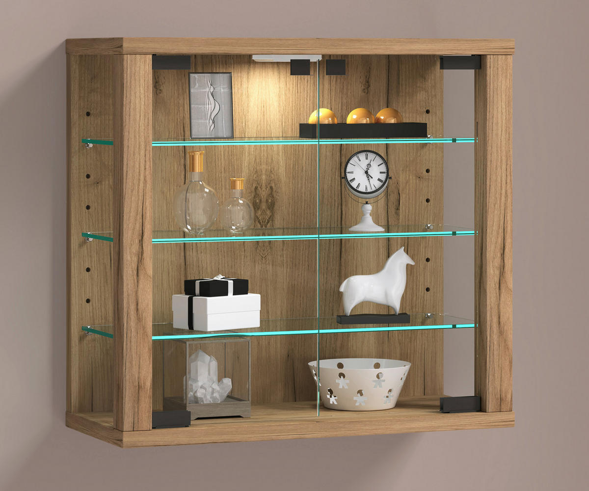 HÄNGEVITRINE in Honigeiche   - Honigeiche, Design, Glas/Holzwerkstoff (43/40/18cm) - MID.YOU