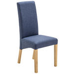 STUHL  in Webstoff Textil  - Blau/Buchefarben, KONVENTIONELL, Holz/Textil (47/102/57cm) - Carryhome