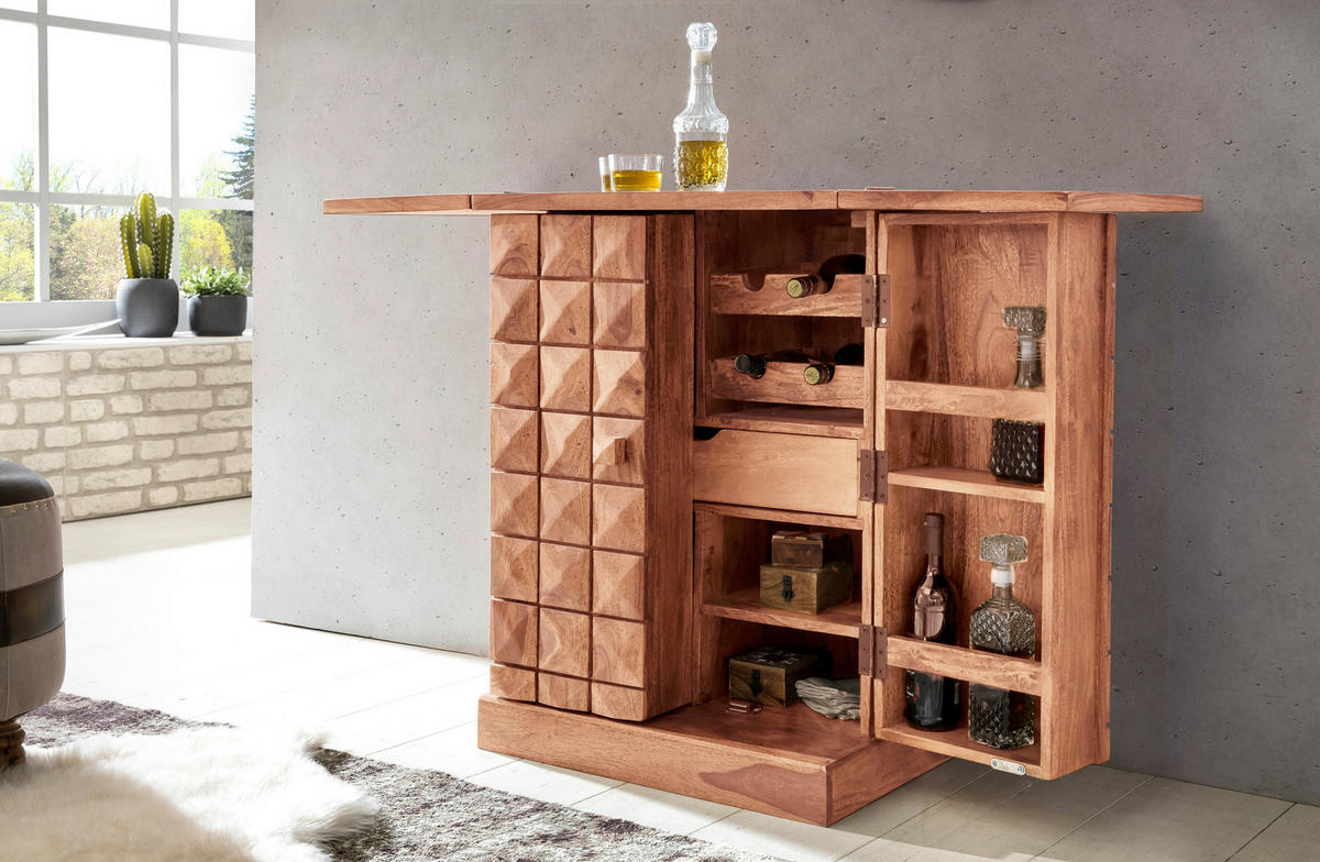 BARSCHRANK in Akaziefarben  - Akaziefarben, Design, Holz (65/91/50cm) - MID.YOU
