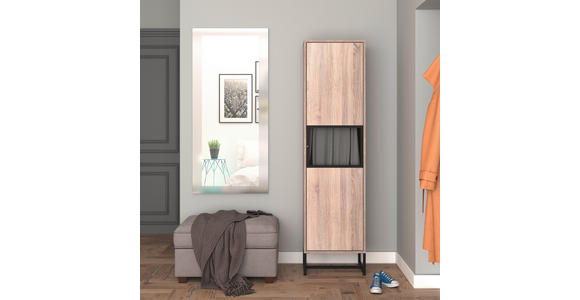 GARDEROBENSCHRANK 50/190/41 cm - Schwarz/Sonoma Eiche, MODERN, Holzwerkstoff/Metall (50/190/41cm) - Novel