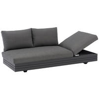 LOUNGESOFA  - Dunkelgrau/Graphitfarben, Design, Textil/Metall (198/40/74/81cm) - Zebra 