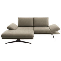 ECKSOFA Flachgewebe Hellbraun  - Hellbraun/Schwarz, Design, Textil/Metall (155/234cm) - Dieter Knoll