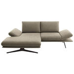 ECKSOFA  in Flachgewebe Hellbraun  155/234 cm  - Hellbraun/Schwarz, Design, Textil/Metall (155/234cm) - Dieter Knoll
