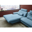 ECKSOFA  in Chenille, Flachgewebe Blau  180/284 cm  - Blau/Schwarz, Design, Textil/Metall (180/284cm) - Dieter Knoll
