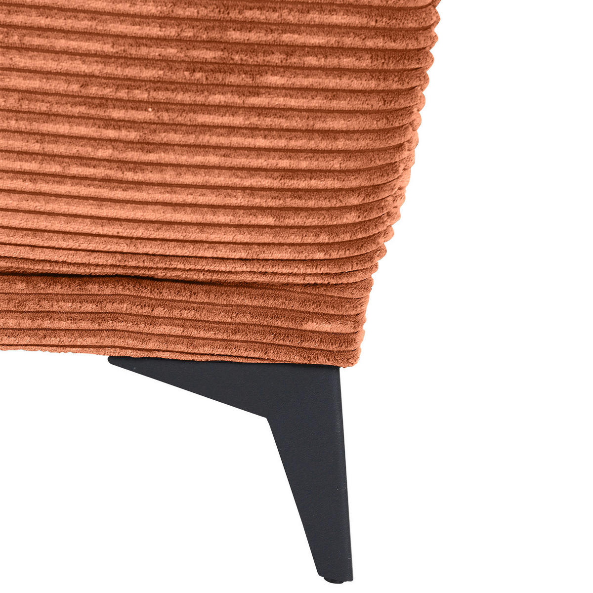 ECKSOFA in Cord Rostfarben  - Rostfarben/Schwarz, Konventionell, Textil/Metall (295/165cm) - Carryhome