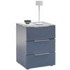 NACHTSCHRANK 45/60/42 cm  - Anthrazit Hochglanz/Alufarben, Design, Glas/Holzwerkstoff (45/60/42cm) - Voleo