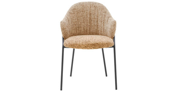 ARMLEHNSTUHL  in beflockt  - Anthrazit/Orange, Design, Textil/Metall (55/84/55cm) - Belluti