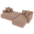 ECKSOFA Cappuccino Lederlook  - Chromfarben/Cappuccino, KONVENTIONELL, Kunststoff/Textil (293/195cm) - Carryhome