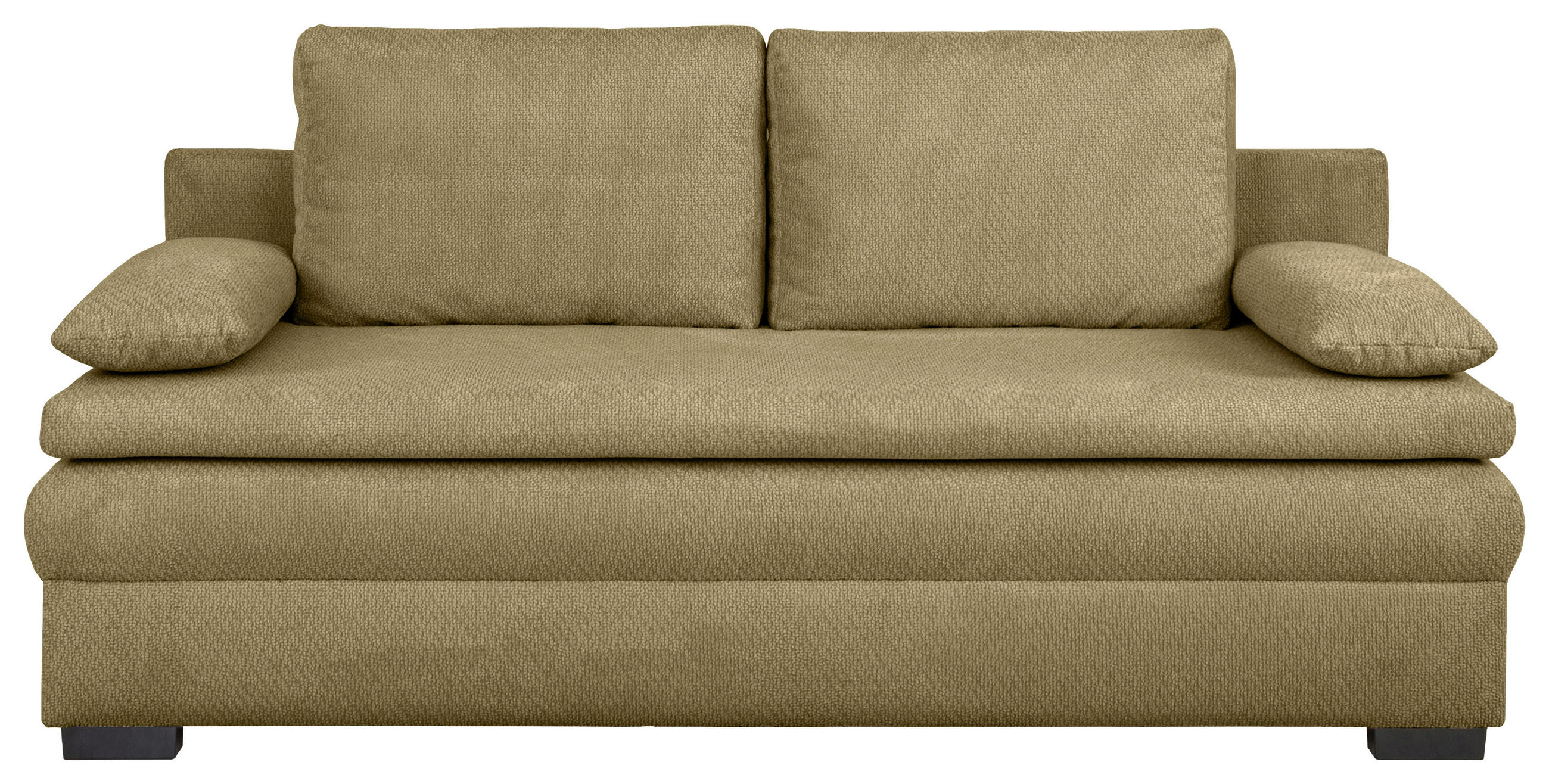 SCHLAFSOFA  mit Liegefunktion, Schlafen auf Sitzhöhe, Rücken echt Struktur Olivgrün  - Schwarz/Olivgrün, KONVENTIONELL, Kunststoff/Textil (195/93/83cm) - Carryhome