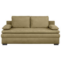 SCHLAFSOFA  mit Liegefunktion, Schlafen auf Sitzhöhe, Rücken echt Struktur Olivgrün  - Schwarz/Olivgrün, KONVENTIONELL, Kunststoff/Textil (195/93/83cm) - Carryhome