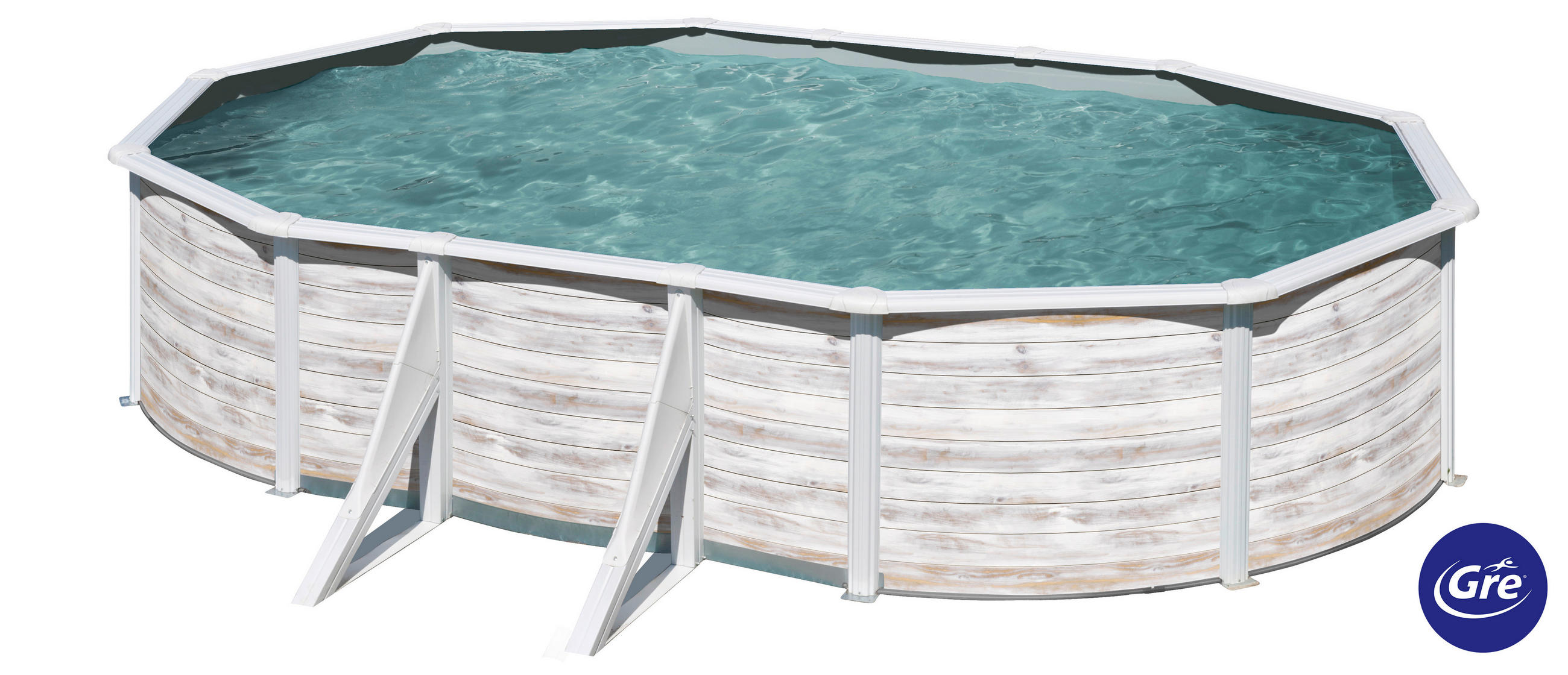 POOL-SET 2024 500/300/120 cm  - Weiß, KONVENTIONELL, Metall (500/300/120cm) - Gre