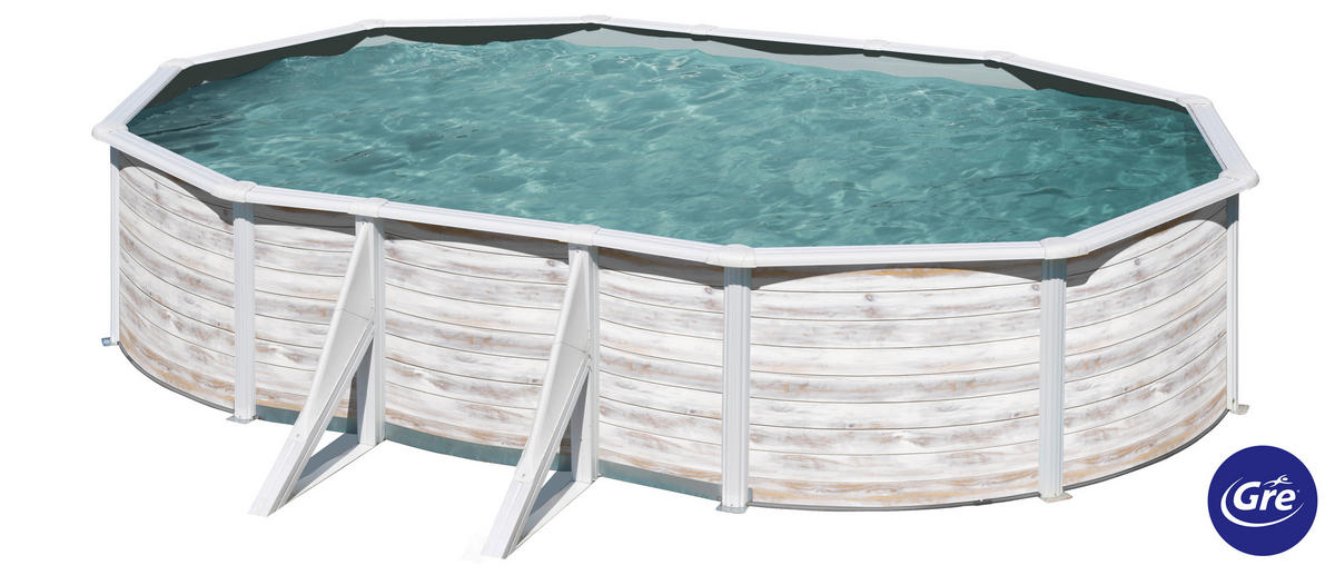 POOL-SET 2024 500/300/120 cm  - Weiß, KONVENTIONELL, Metall (500/300/120cm) - Gre