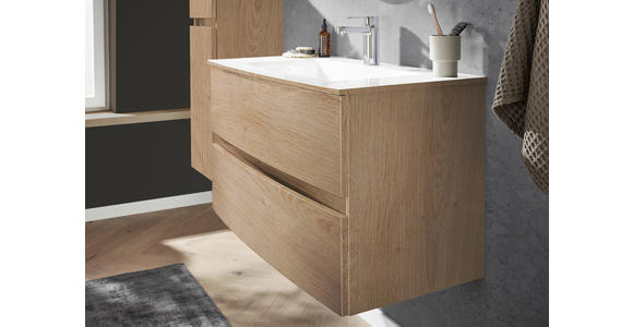 SPIEGELSCHRANK 120/80/15 cm - Chromfarben/Eichefarben, Design, Glas/Holzwerkstoff (120/80/15cm) - Novel