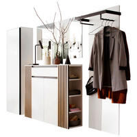 GARDEROBE 4-teilig  in 280/200/30 cm  - Weiss/Eichefarben, Design, Holz/Holzwerkstoff (280/200/30cm) - Moderano