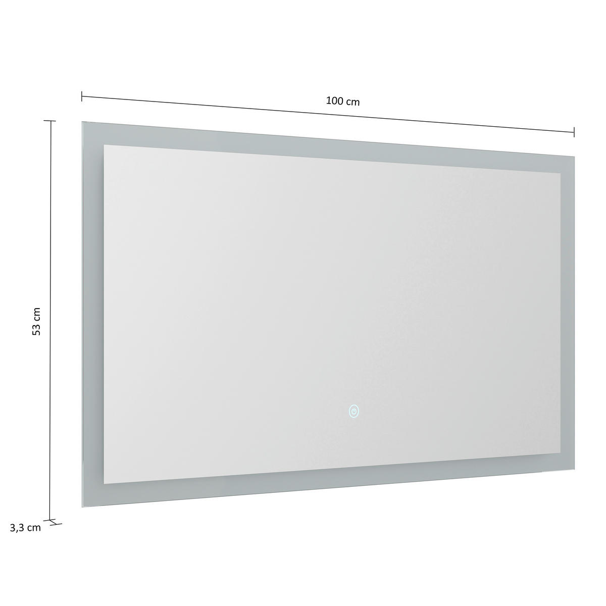 BADEZIMMERSPIEGEL 100/53/3,2 cm  - MODERN, Glas (100/53/3,2cm) - MID.YOU