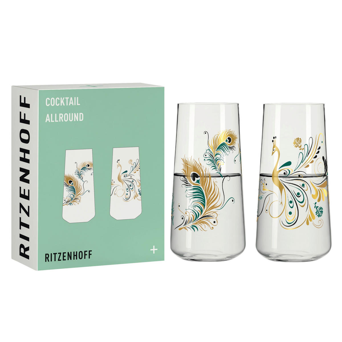 GLÄSERSET Cocktail 2-teilig  - Transparent/Goldfarben, Trend, Glas (8.2/16.6cm) - Ritzenhoff