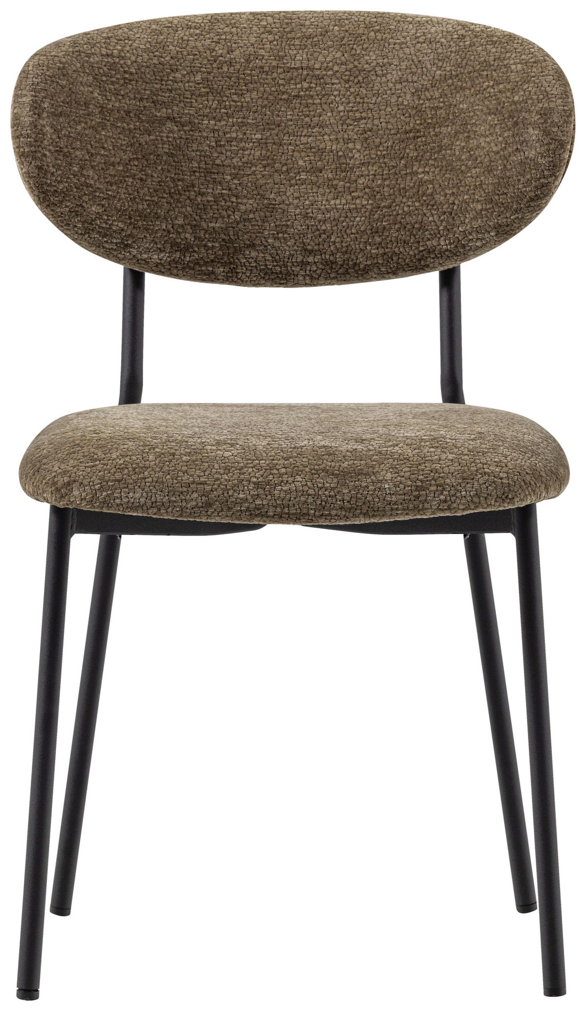 STUHL-SET 2 Stück  in Eisen Chenille  - Schwarz/Braun, MODERN, Textil/Metall (47/79/53cm) - Livetastic