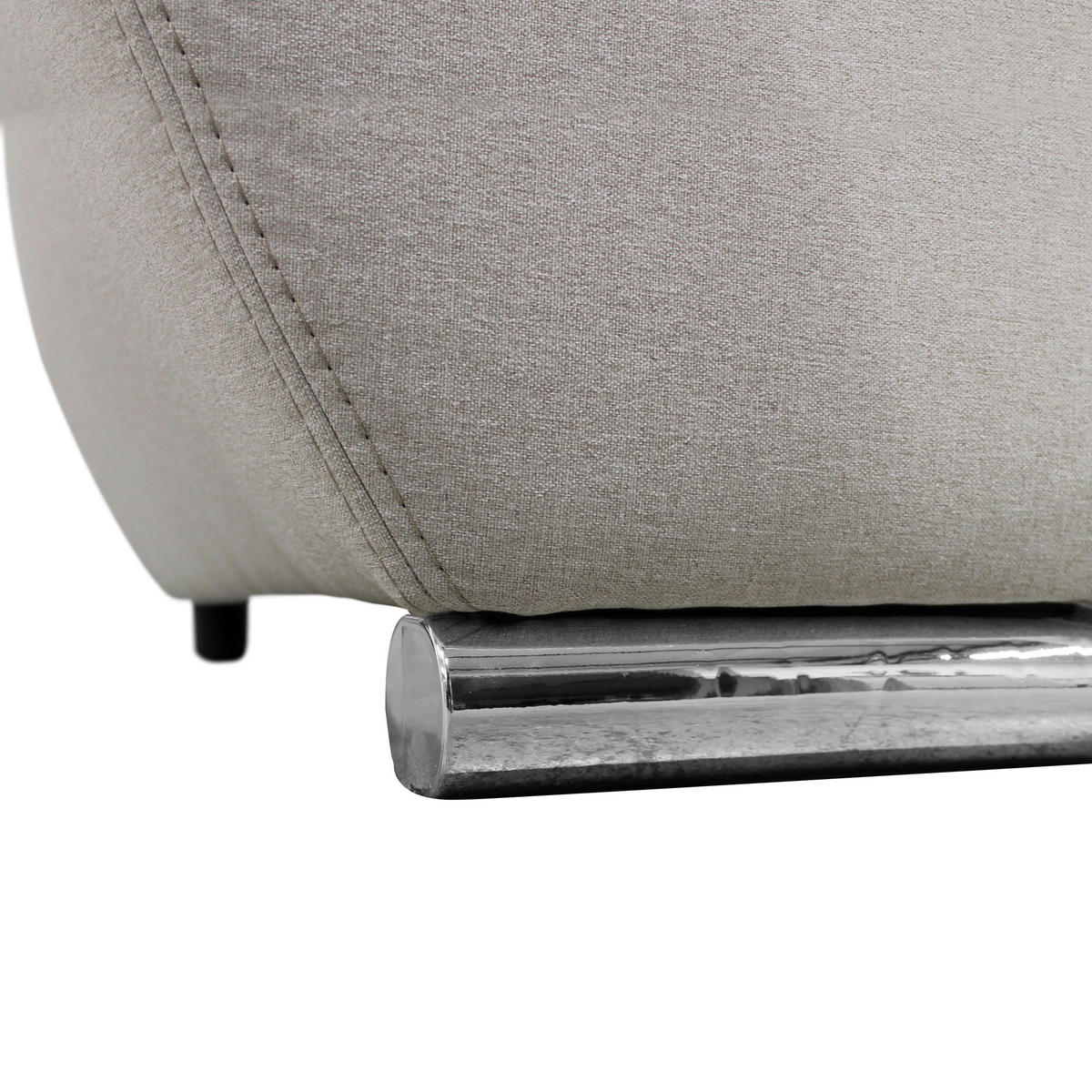 ECKSOFA Beige Flachgewebe  - Beige/Silberfarben, Design, Kunststoff/Textil (281/167cm) - MID.YOU