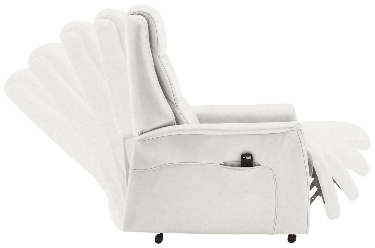 FERNSEHSESSEL in Weiss  - Weiss/Schwarz, Konventionell, Leder/Kunststoff (70/107/88cm) - Livetastic