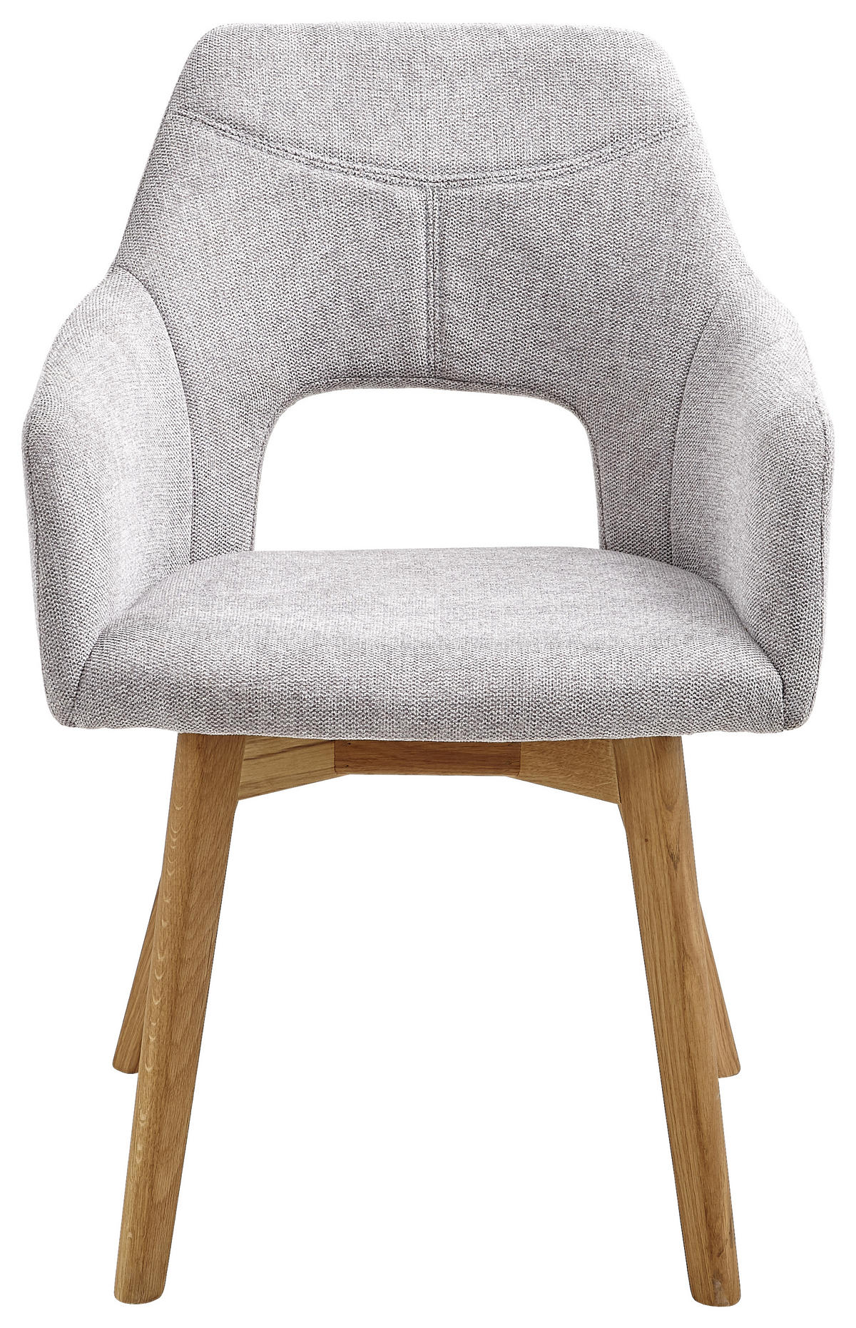 ARMLEHNSTUHL  in Webstoff  - Eichefarben/Hellgrau, Design, Holz/Textil (57/84/57cm) - Voleo