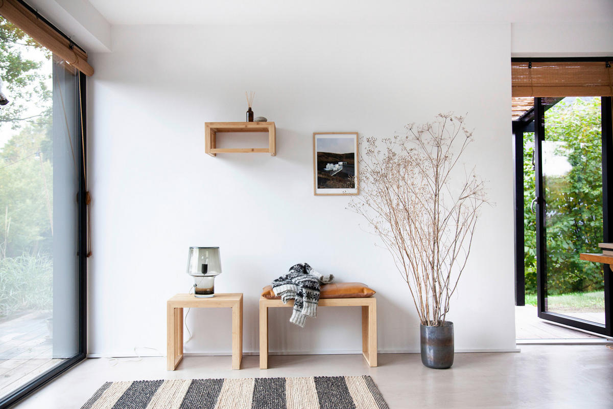 WANDGARDEROBE  in Bambus vollmassiv Naturfarben  - Naturfarben, Design, Holz (45/20/27cm) - MID.YOU